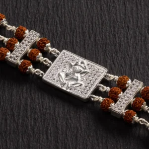 Silver Ganesh Rudraksha Bracelet – Wisdom & Success Band