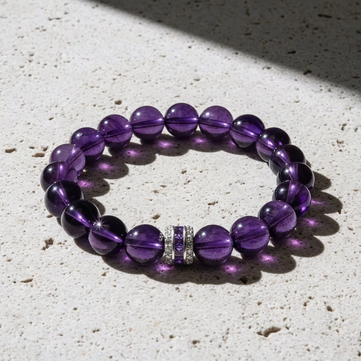Amethyst Healing Heritage Band – Calm, Clarity & Protection Bracelet