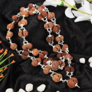 Rudraksha Silver Mala – Divine Energy with Elegant Silver Finish