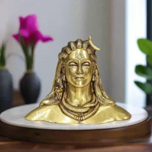 Radiant Gold Aadiyogi Idol – Divine Energy & Inner Transformation