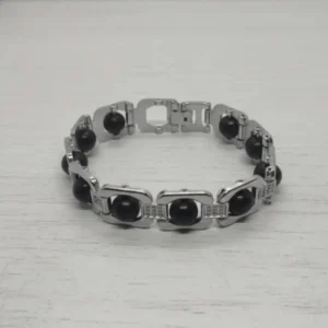 Karungali Silver Link Bracelet – Protection, Power & Modern Style