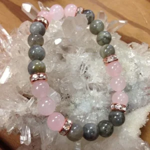 Rose Quartz & Labradorite Harmony Band – Love, Protection & Balance Bracelet