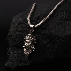 Silver Hanuman Ji Necklace – Strength, Courage & Divine Protection