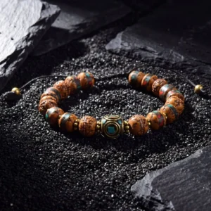 Rudraksha & Turquoise Protection Bracelet