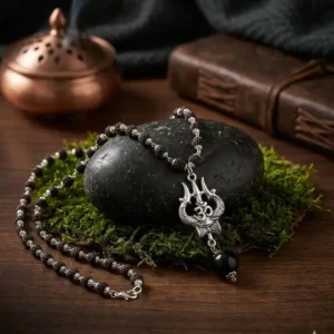 Karungali Trishul Om Necklace – Divine Protection & Spiritual Power