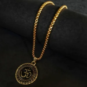 Gold Plated Om Necklace – Timeless Spiritual Elegance
