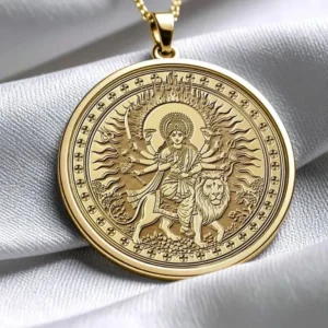 Gold Plated Maa Durga Necklace – Power, Protection & Divine Strength