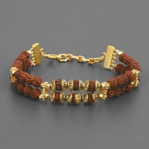 Divine Rudraksha Gold-Plated Spiritual Bracelet